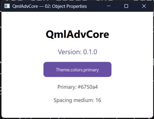 Theme.colors and Theme.spacing driving a live demo