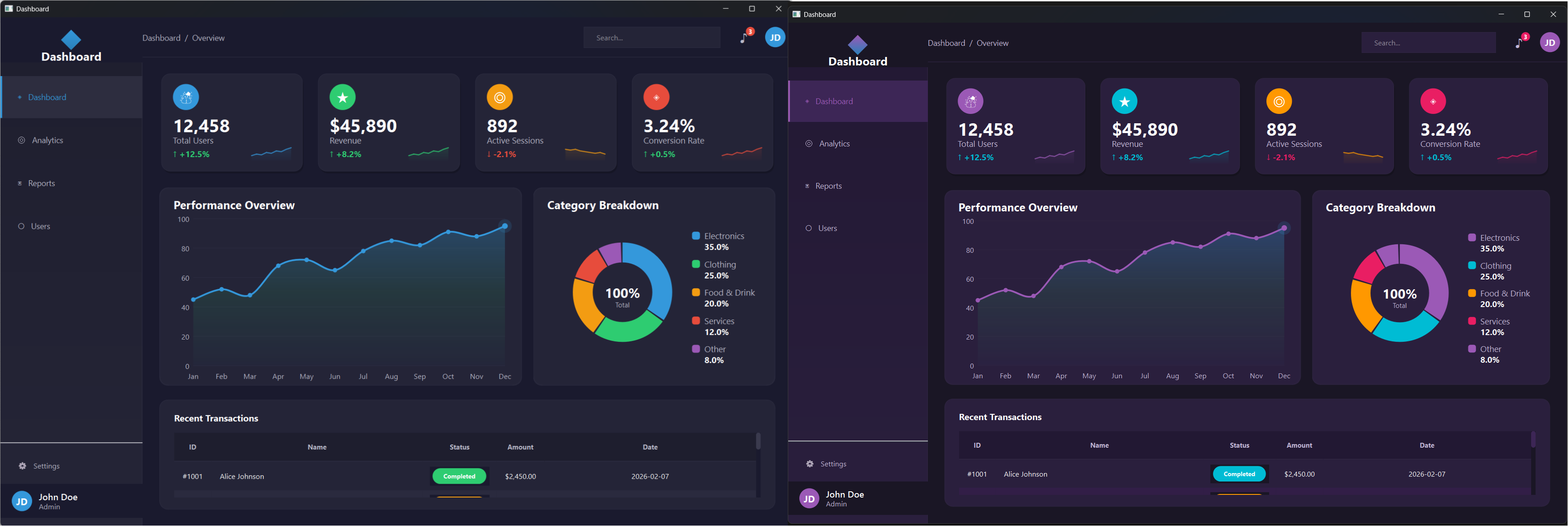 Theme Color Swap Comparison